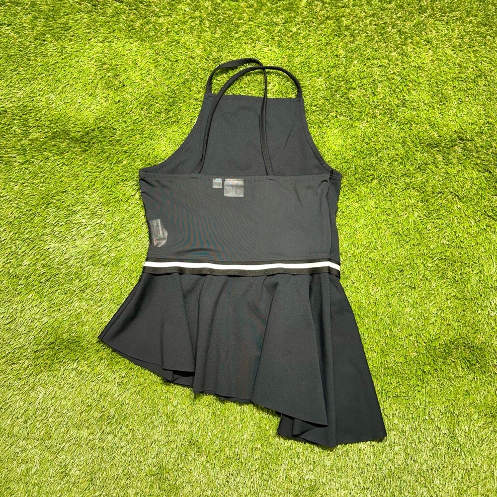 Puma Women’s Peplum Halter Athletic Tank Top Black White Size Small - Picture 3 of 4